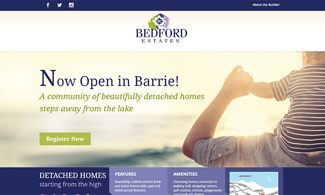 Bedford Estates - website design - website development