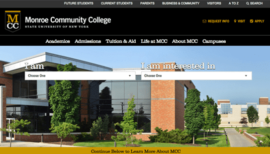 Monroe Community College - website development