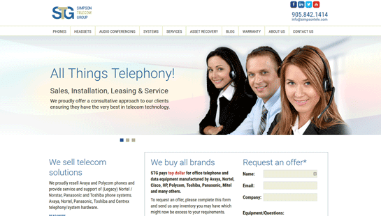 Simpson Telecom Group - website design - website development