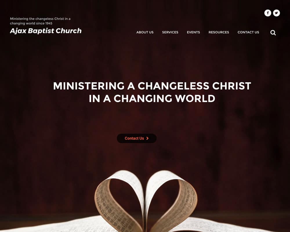 Ajax Baptist Church Website Design & Development