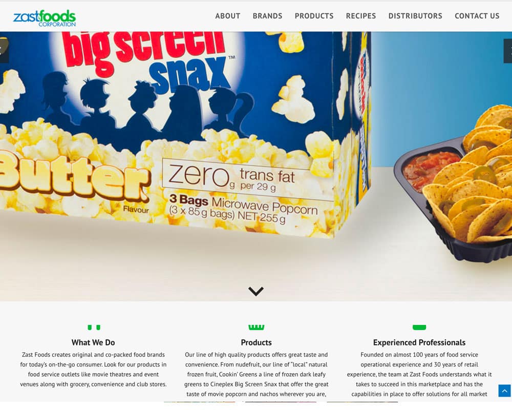 Zast Foods - website design - website development